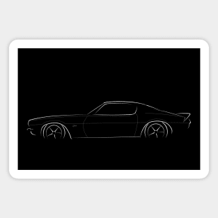 1970 Camaro by Chevrolet - profile Stencil, white Magnet